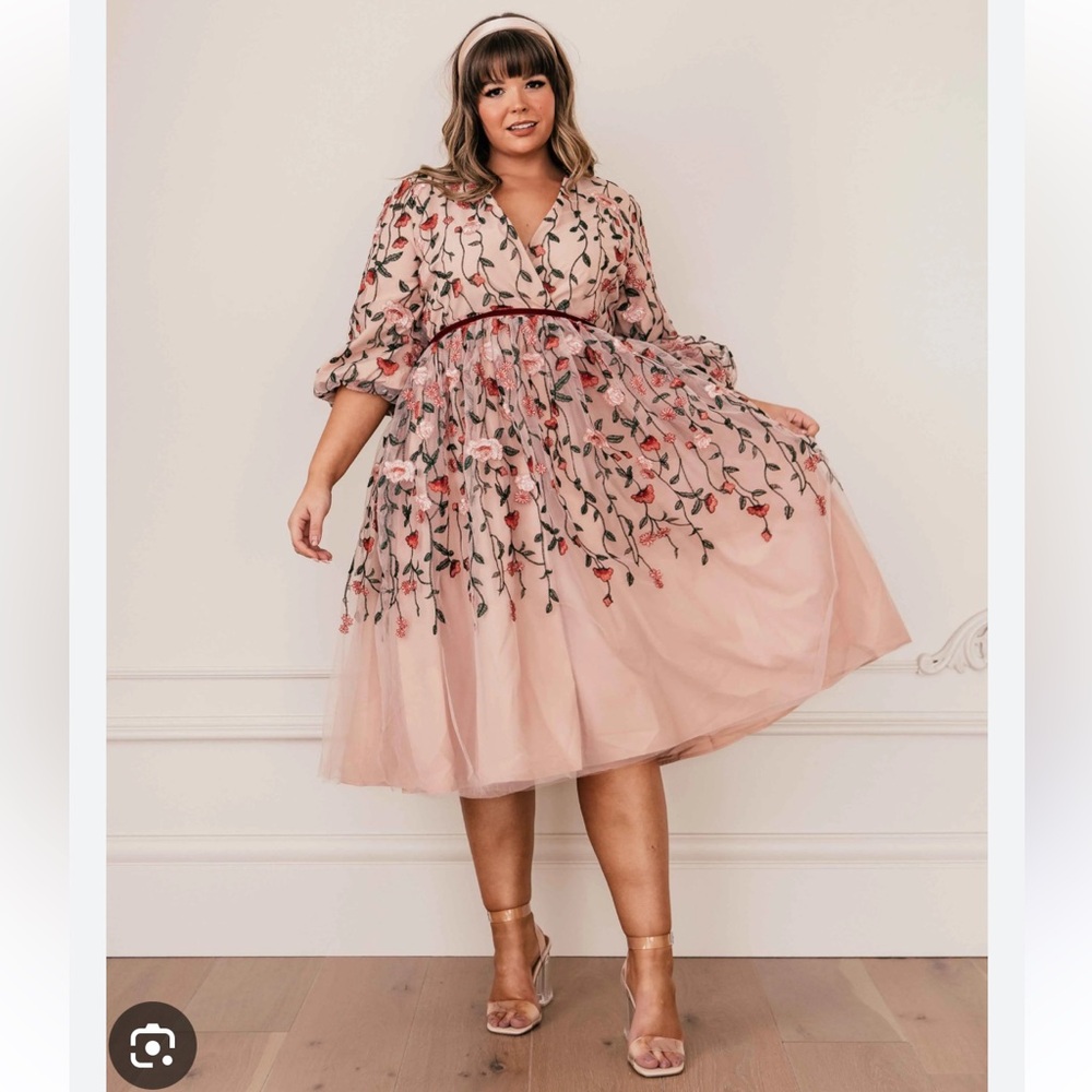 JessaKae Holly Dress with Floral Embroidery 2X